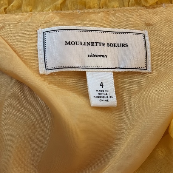 MOULINETTE SOEURS Anthropologie Yellow Polka Dot Dress - Picture 5 of 6